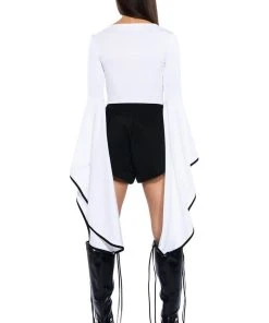 TRACY DRAMATIC SLEEVE BODYSUIT 12 TRACY DRAMATIC SLEEVE BODYSUIT -AKIRA pant-shop tracy dramatic sleeve bodysuit white 5 5