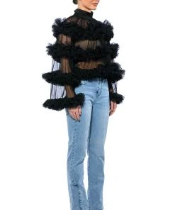 MULTI LAYER RUFFLES STATEMENT TOP 9 MULTI LAYER RUFFLES STATEMENT TOP -AKIRA pant-shop uniquely you ruffle statement top black 2 2