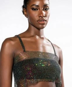 VANESSA RHINESTONE MESH BRALETTE