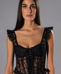VEN AQUI LACE UP CORSET TOP