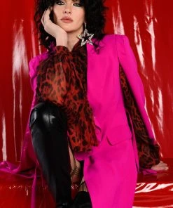 WALK THE WALK TIE NECK SHEER BLOUSE