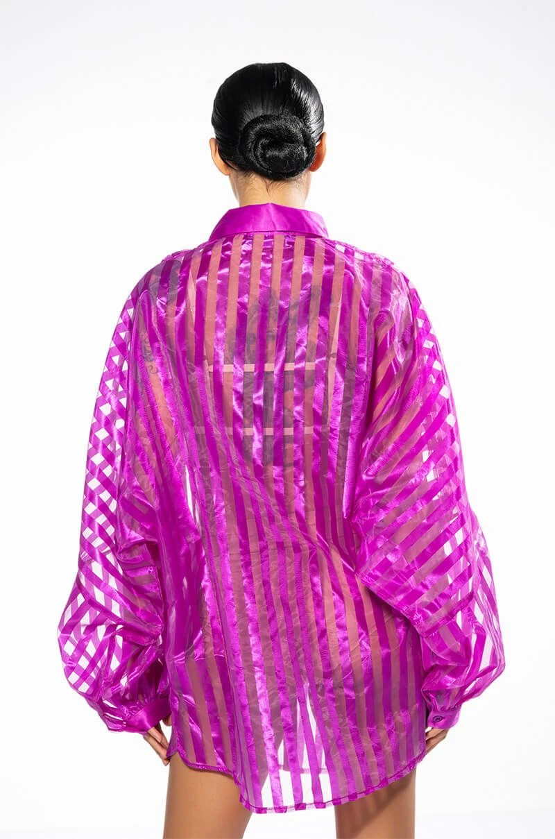 WEEKEND LOVE OVERSIZED BLOUSE IN PURPLE - Image 5