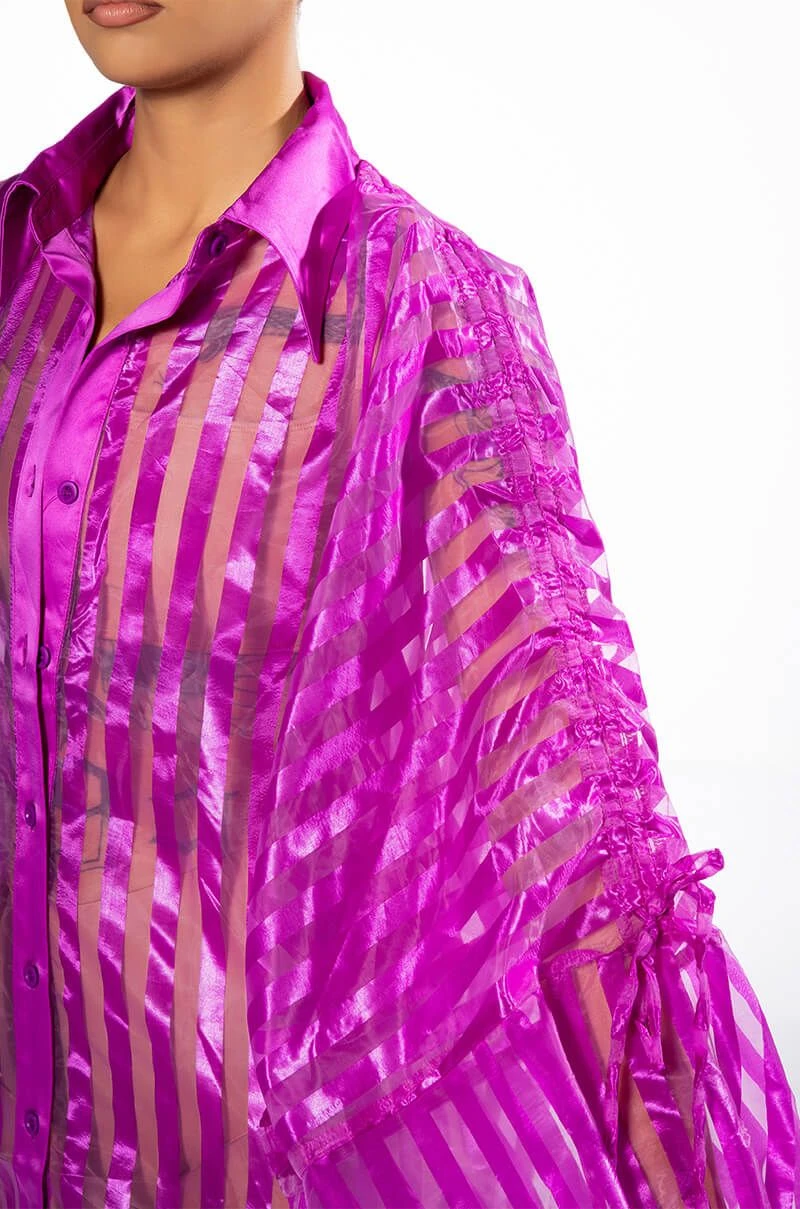 WEEKEND LOVE OVERSIZED BLOUSE IN PURPLE - Image 6