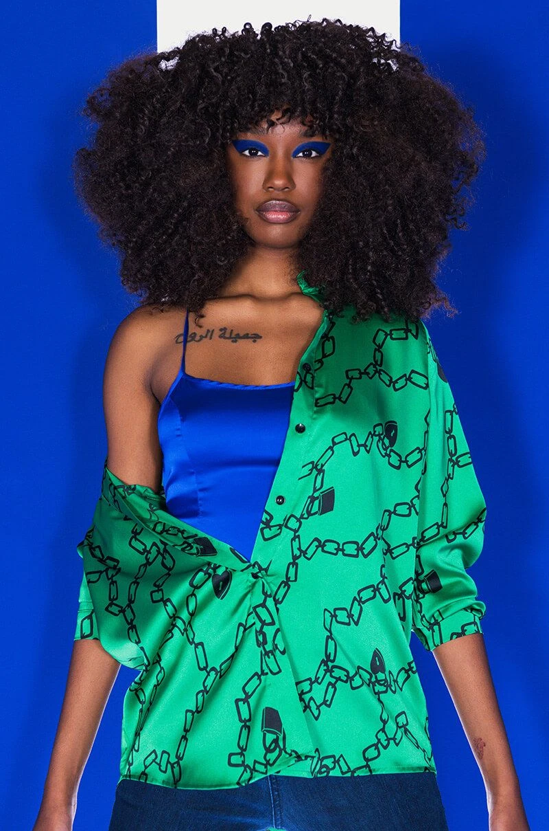 WHAT'S NEW BUTTON UP BLOUSE