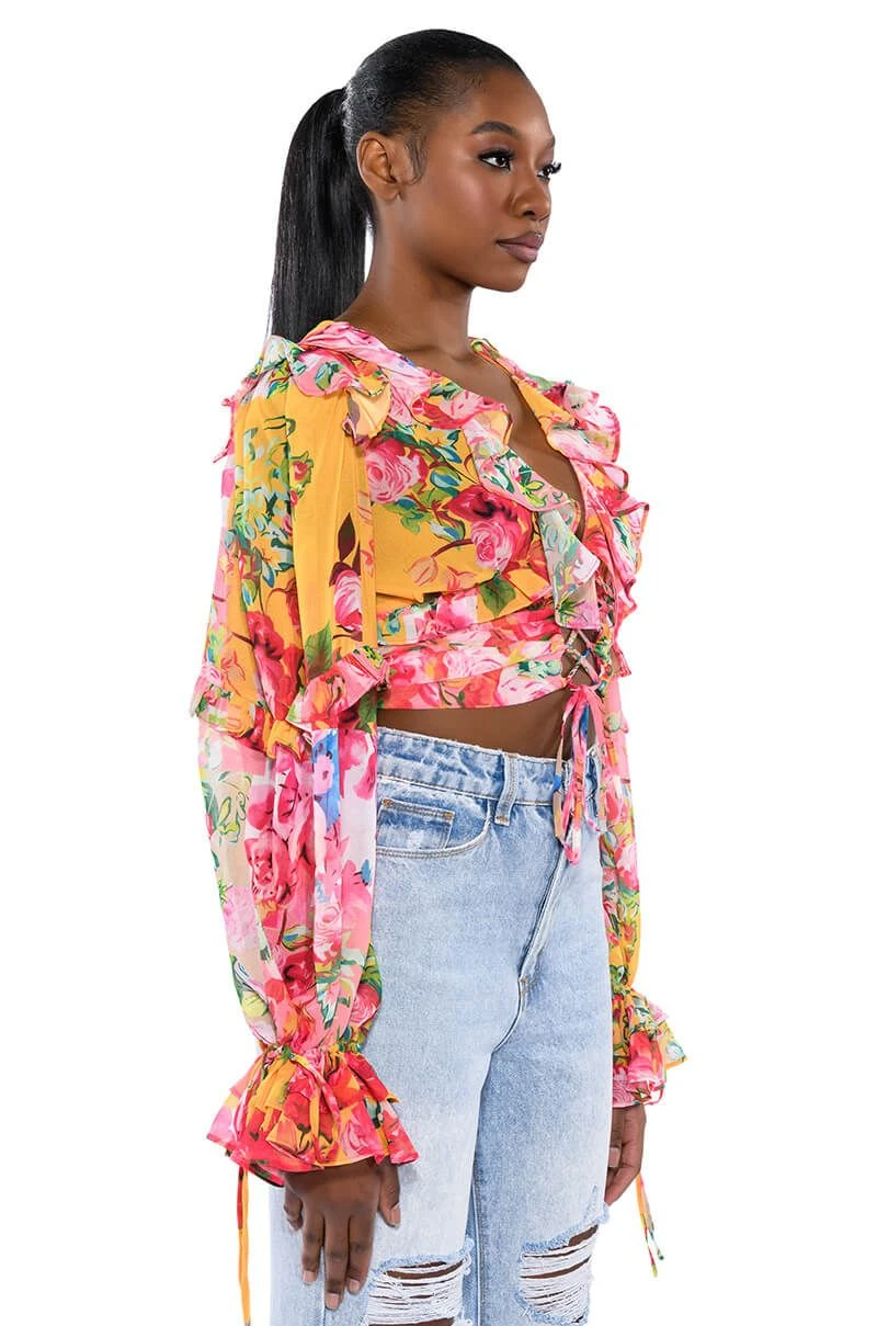 WILDFLOWER LONG SLEEVE RUFFLE BLOUSE 4 WILDFLOWER LONG SLEEVE RUFFLE BLOUSE - Image 2